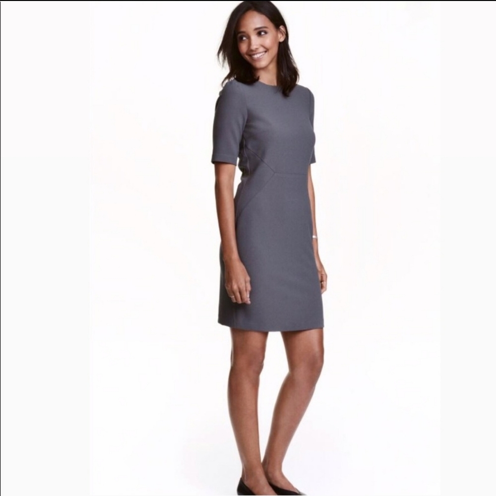 NWT gray crêpe dress // size 2